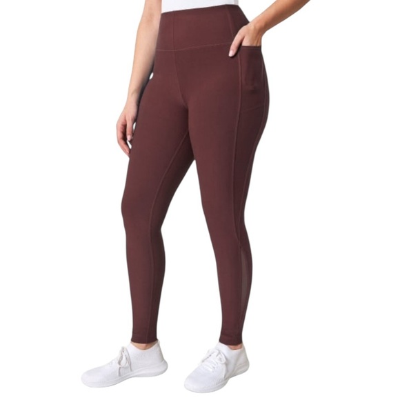 Mondetta High Waist Active Legging S Red Side Pockets Mesh Moisture Wicking NWT - Picture 1 of 13